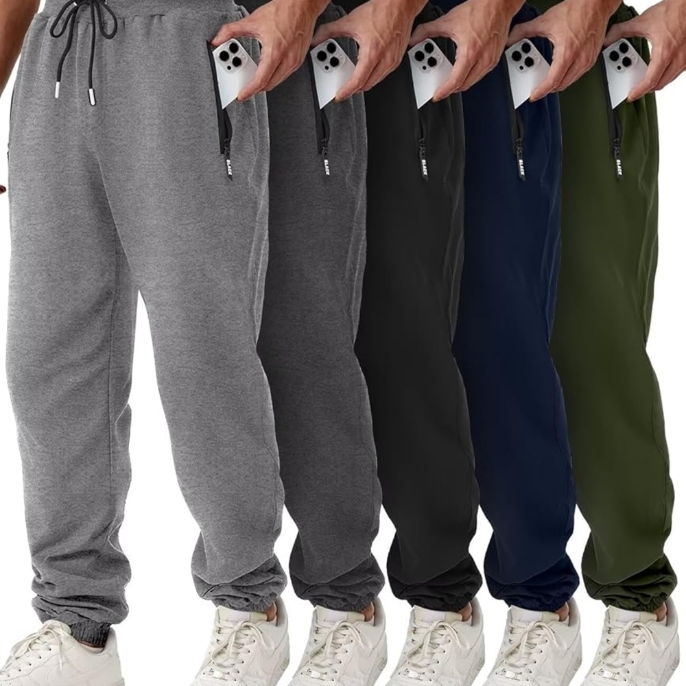 Pack Athletic Joggers for Men Warm Slim Fit Track Workout Running Sweat Pants L